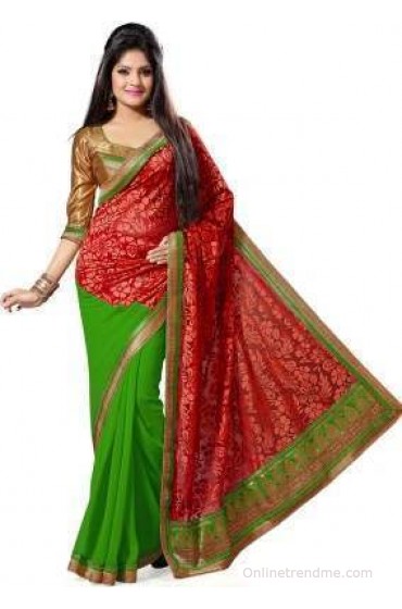 Saree Swarg Floral Print Bollywood Georgette, Brasso Sari Saree Swarg Floral Print Bollywood Georgette, Brasso Sari